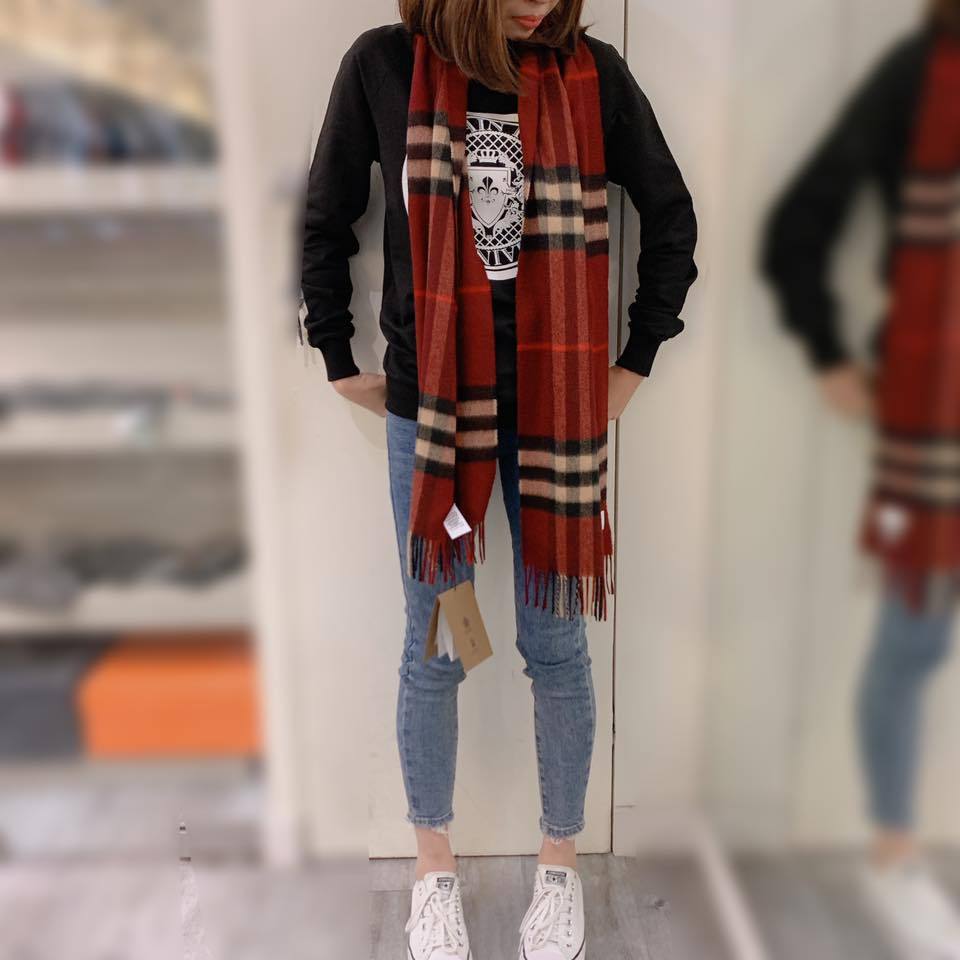 BURBERRY - クラシック カシミアスカーフ (Claret)