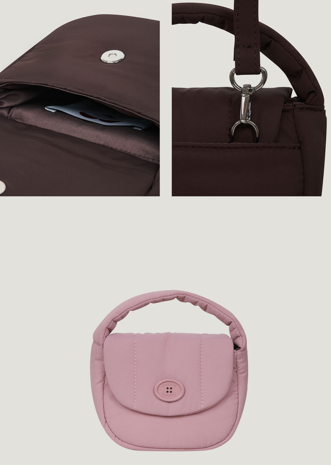 《韓国 mondemonde》Classic Button Padding Cross bag 3色 人気