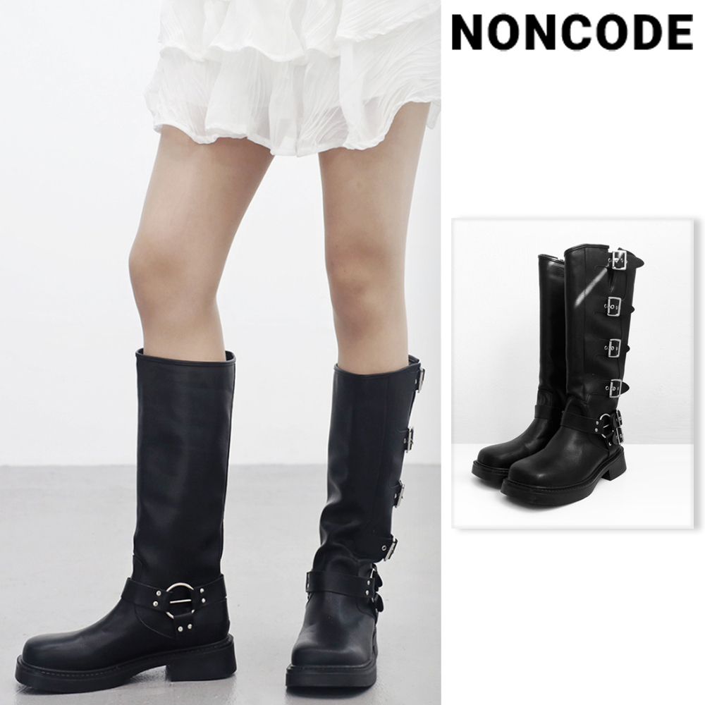 【NONCODE】Refit belt leather long boots