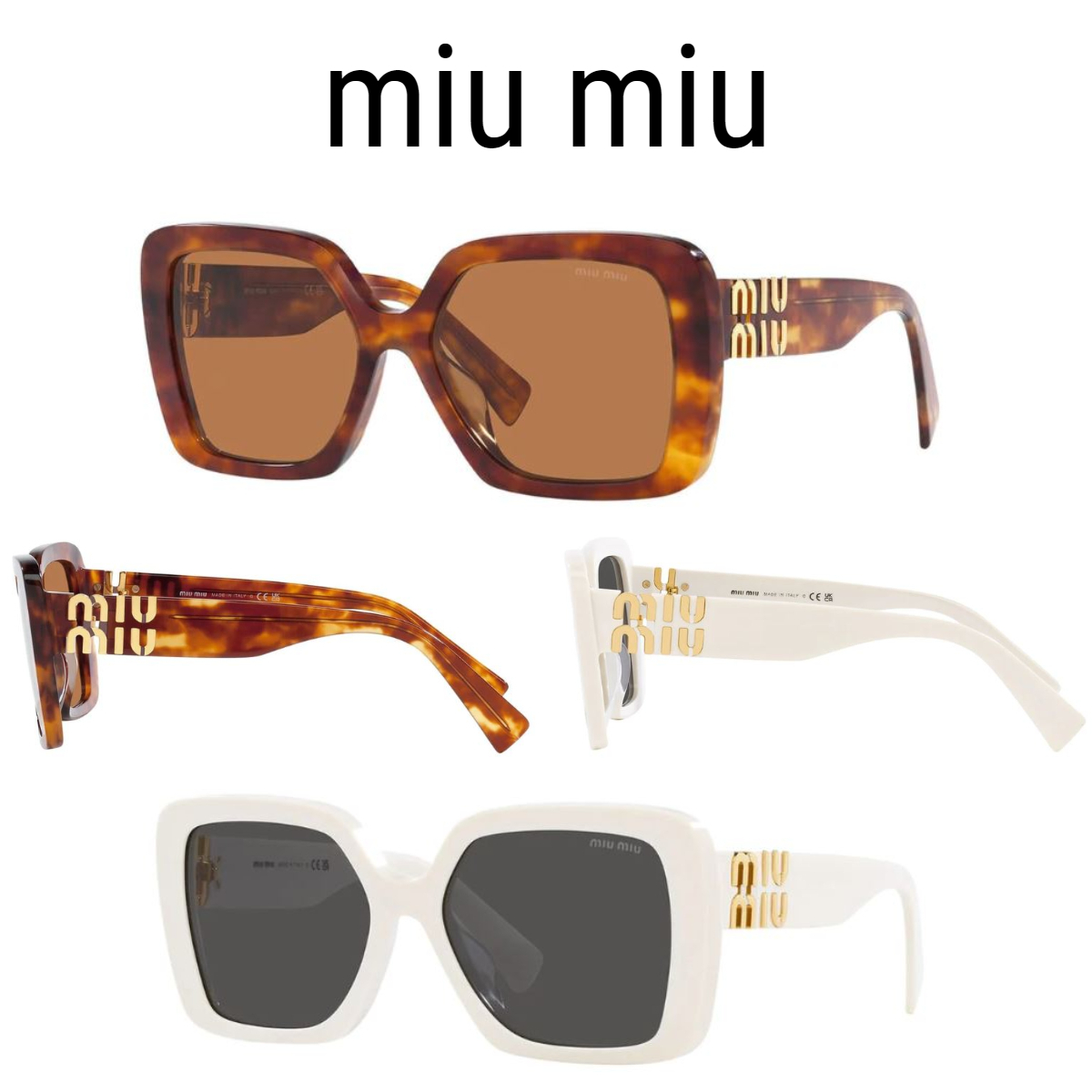 関税・送料込み＊miumiu＊ワイドフレーム ロゴ サングラス
