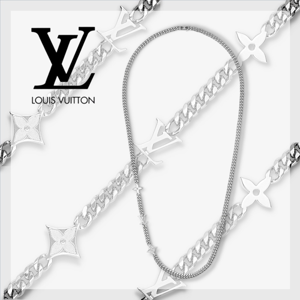 本物保証/Louis Vuitton ネックレス・モノグラム ロウ シルバー
