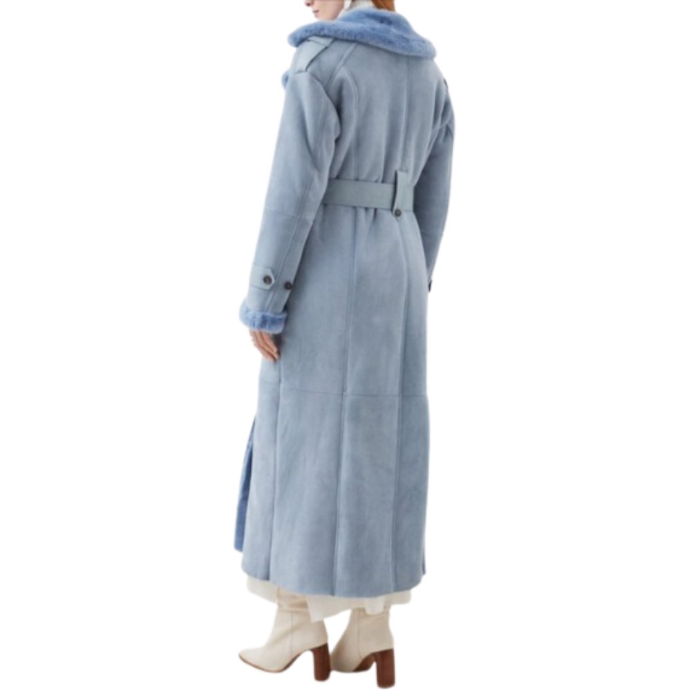 KAREN MILLEN ムートン ダブルブレスト ベルト マキシ コート KAREN MILLEN ムートン ダブルブレスト ベルト マキシ コート