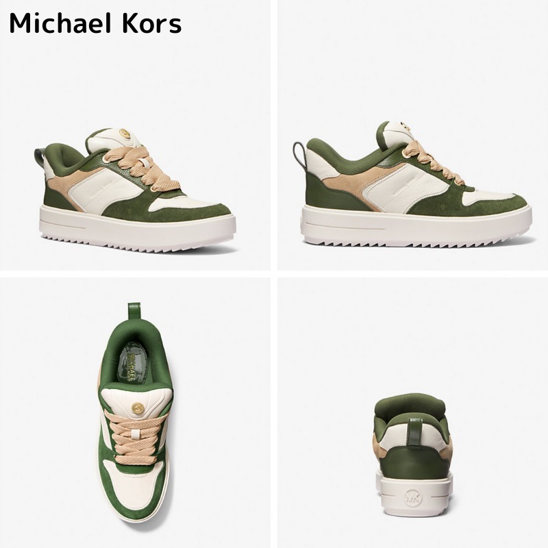【Michael Kors】Rumi Color-Block Leather Platform Sneaker