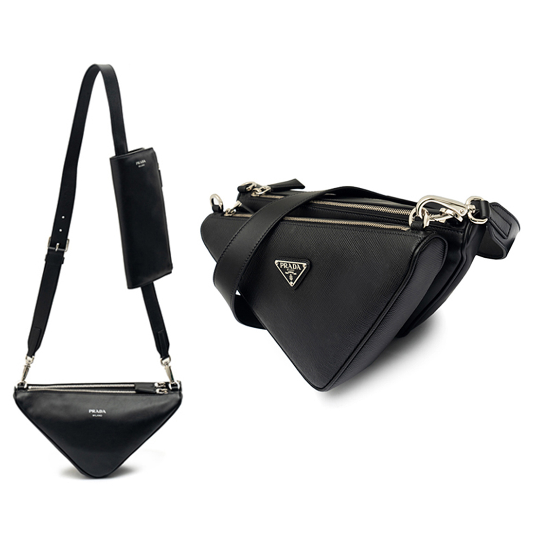 関税・送料込【PRADA】ハンドバッグ 関税負担なし☆PRADA プラダ トライアングル ショルダーバッグ