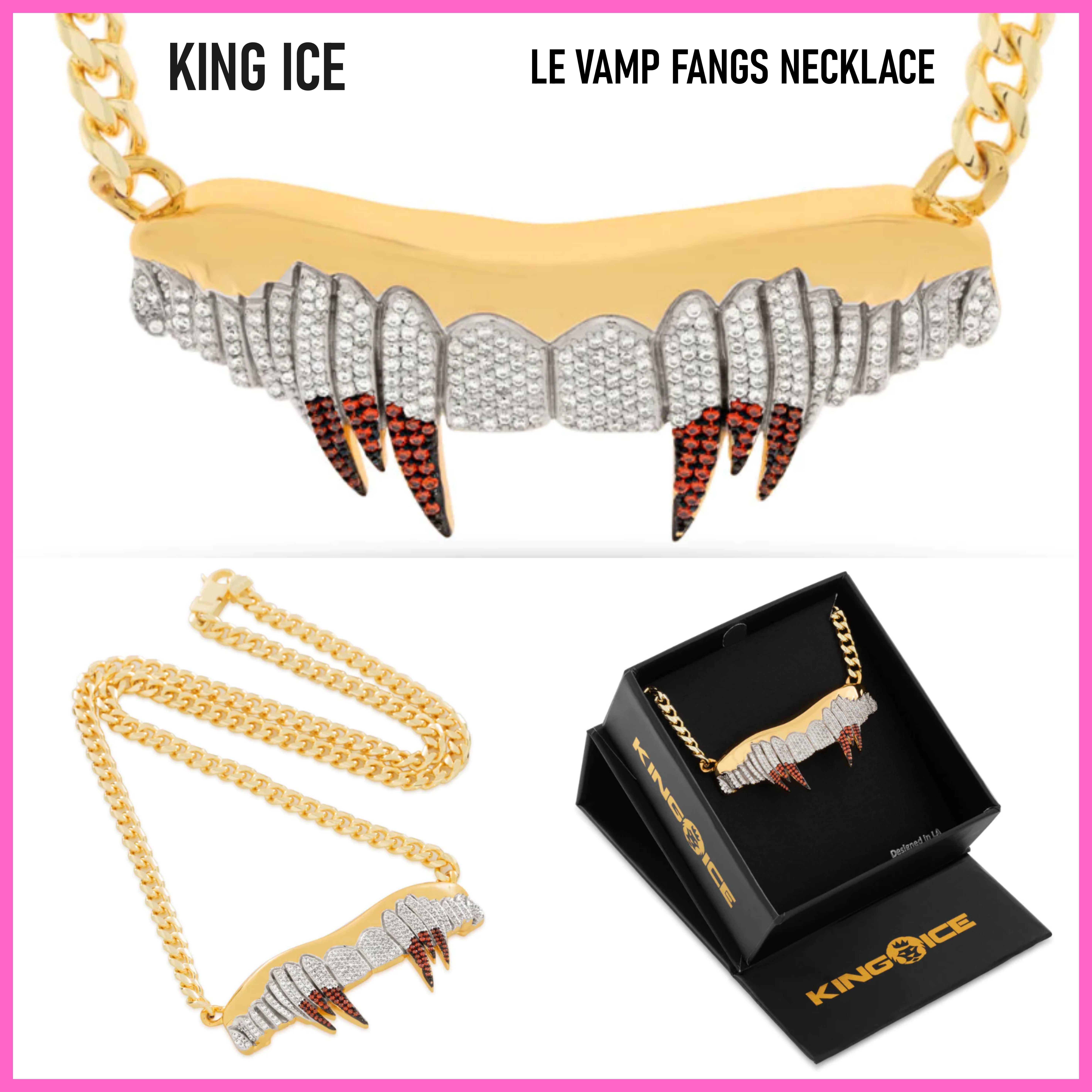 送料関税込【King Ice】限定版 LE VAMP FANGS NECKLACE☆国内発