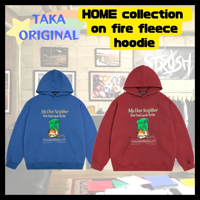 『TAKA ORIGINAL』HOME collection on fire fleece hoodie