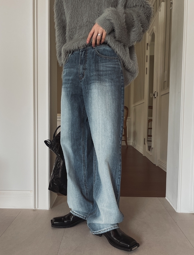 2plan】Faber slub washed wide denim (2plan/デニム・ジーパン