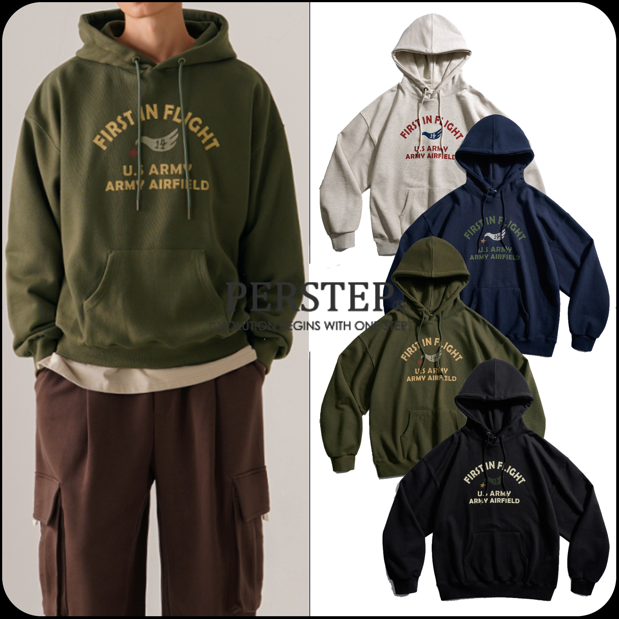 [PERSTEP]★AIRFIELD HEAVY WEIGHT HOODIE