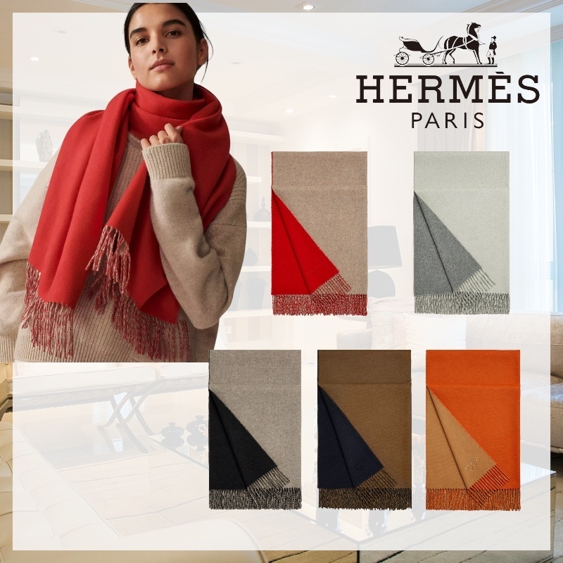 【サイズ感大きめ】 HERMES 《ダブルフェイス》 ストール
