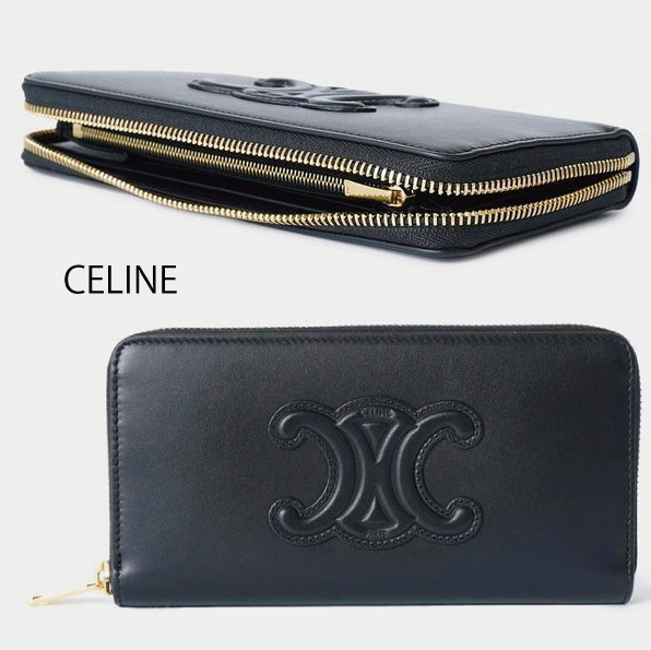 【CELINE】LARGE ZIPPED WALLET CUIR TRIOMPHE