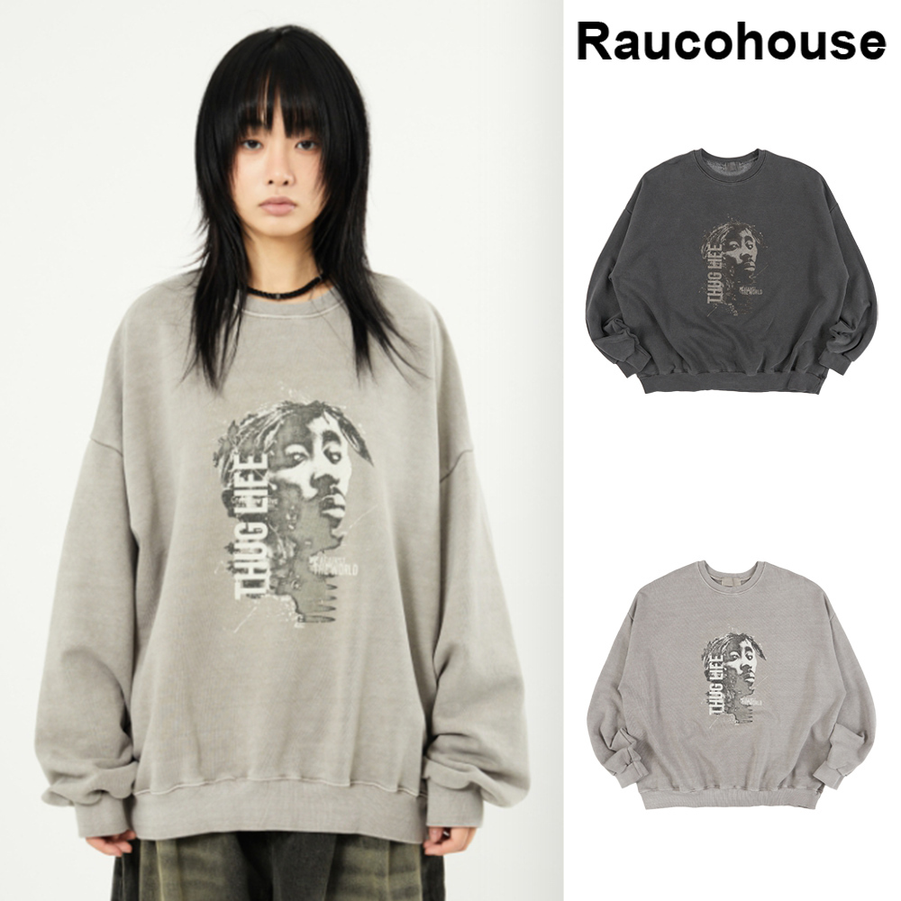 【Raucohouse】Life digital printing pigment sweatshirt