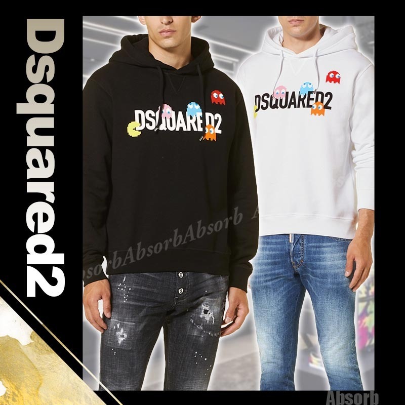 【23AW NEW】D SQUARED2_man / PAC-MAN フーディ / Black White