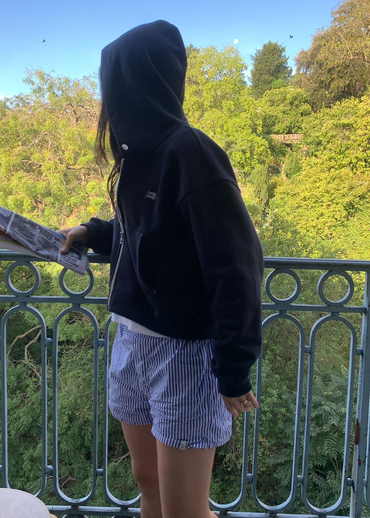 haag 韓国 ネイビー ジップアップフーディ 韓国 haag》a zip-up hoody (navy) ヘイグ フーディ 人気 (haag
