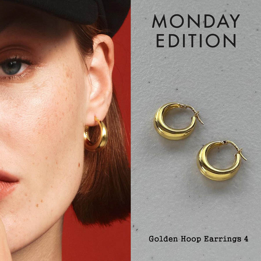 【MONDAY EDITION】Golden Hoop Earrings 4 / ピアス