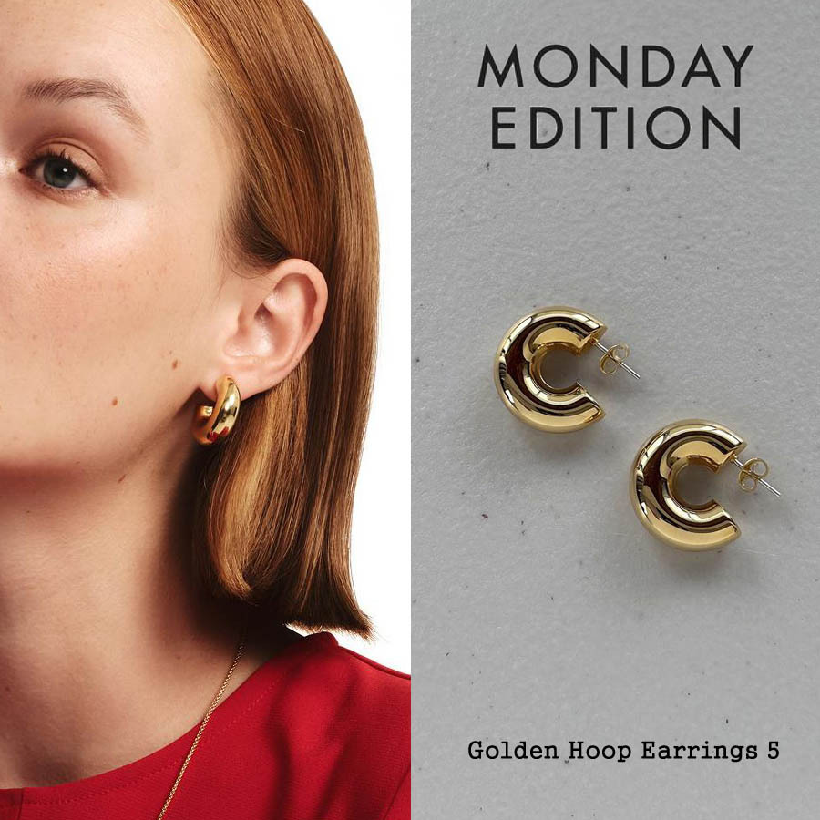 【MONDAY EDITION】Golden Hoop Earrings 5 / ピアス