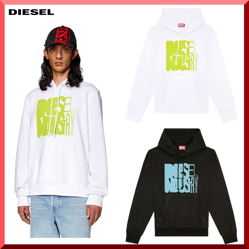 大人気【DIESEL】ロゴプリント スウェットパーカー 関/送込み