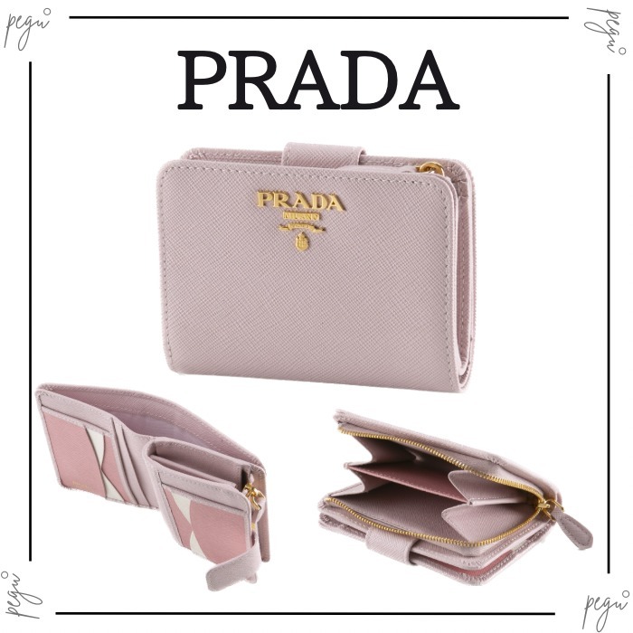 【PRADA】国内発送 SAFFIANO L字ファスナー 二つ折り財布 レザー