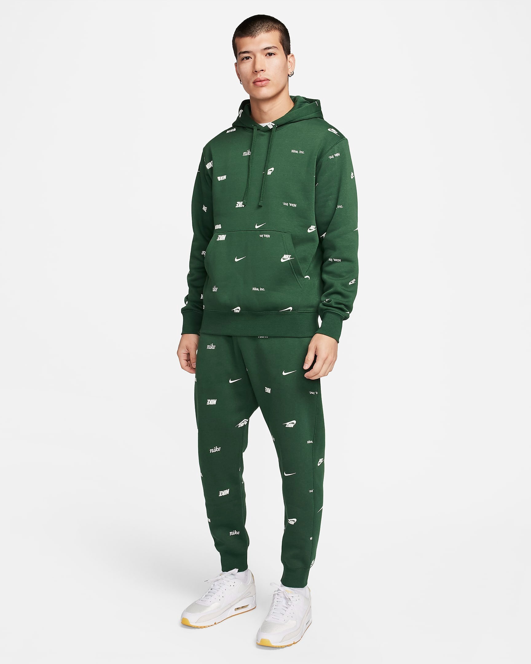 NIKE☆起毛フリース プリント プルオーバー パーカー