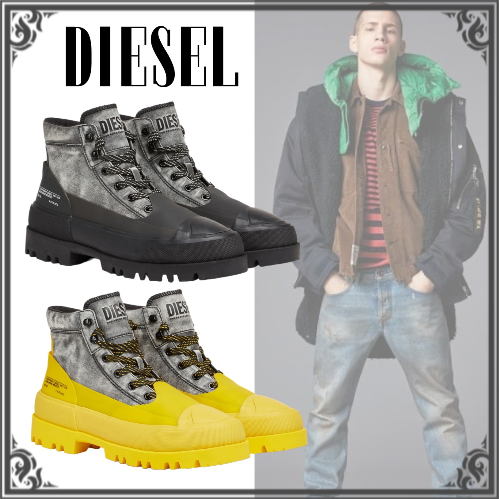 国内即発】DIESEL《D-Hiko Bt X レースアップブーツ》送料込 (DIESEL