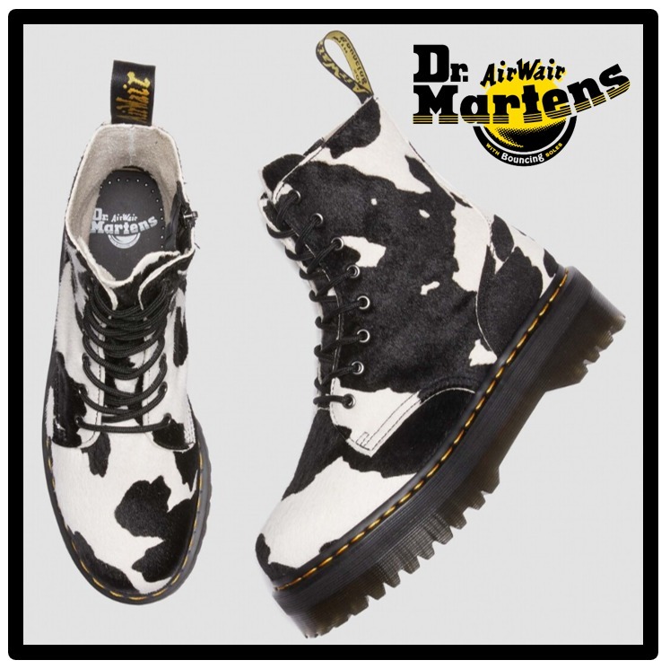 ★関税込★Dr.Martens★JADON HAIR-ON COW PRINT PLATFORM BOOTS