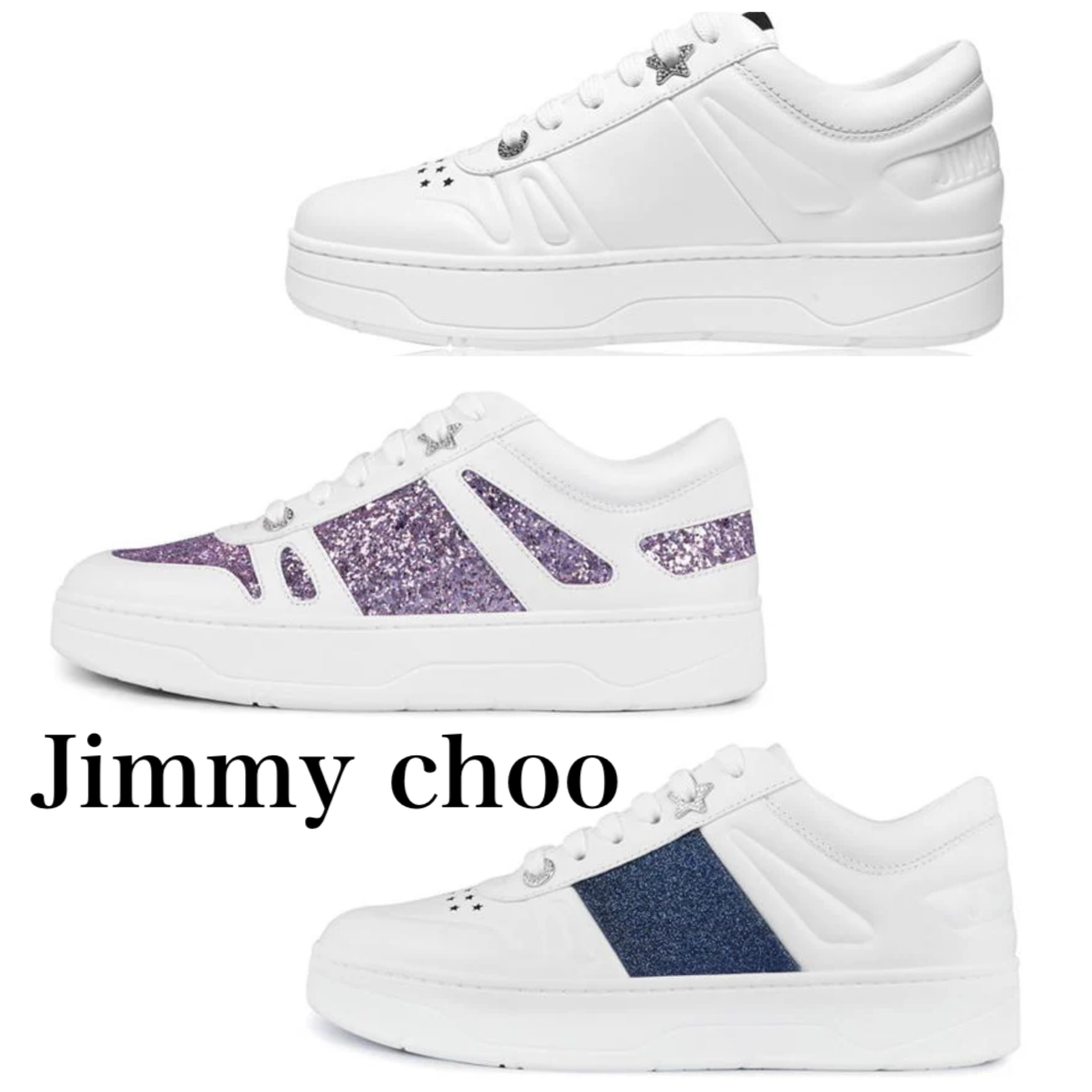 JIMMY CHOO☆HAWAII グリッタースニーカー ロゴ 【英国発】3色