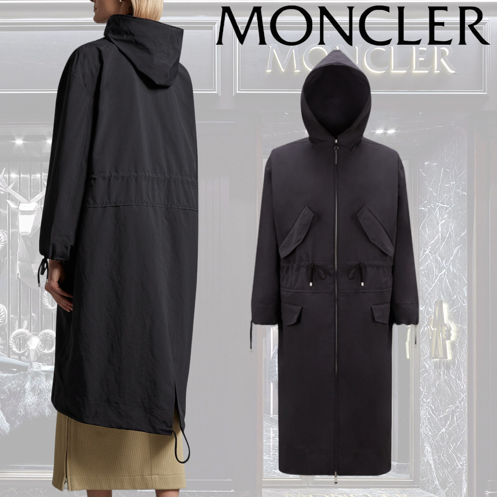 【MONCLER】Beliceパーカーコート フード ロング ロゴパッチ