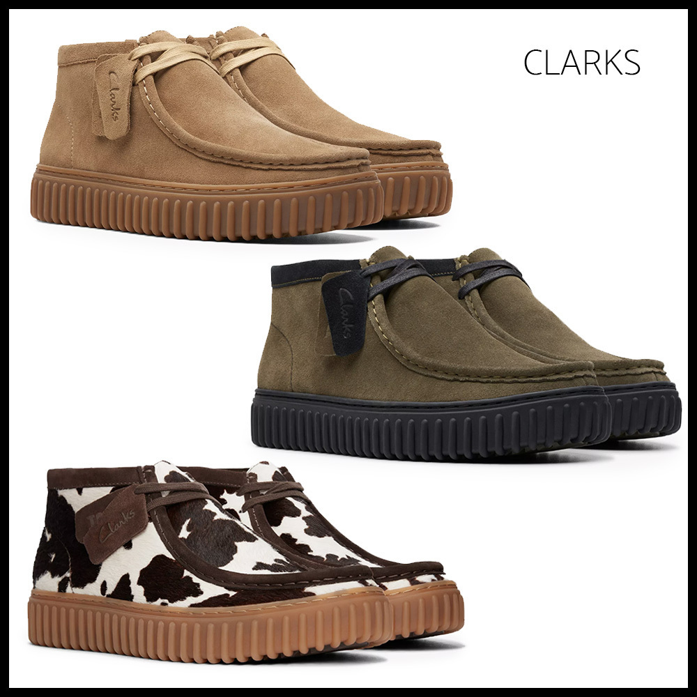 CLARKS 人気 ロゴ トーヒル ハイ ワラビー スエード ブーツ