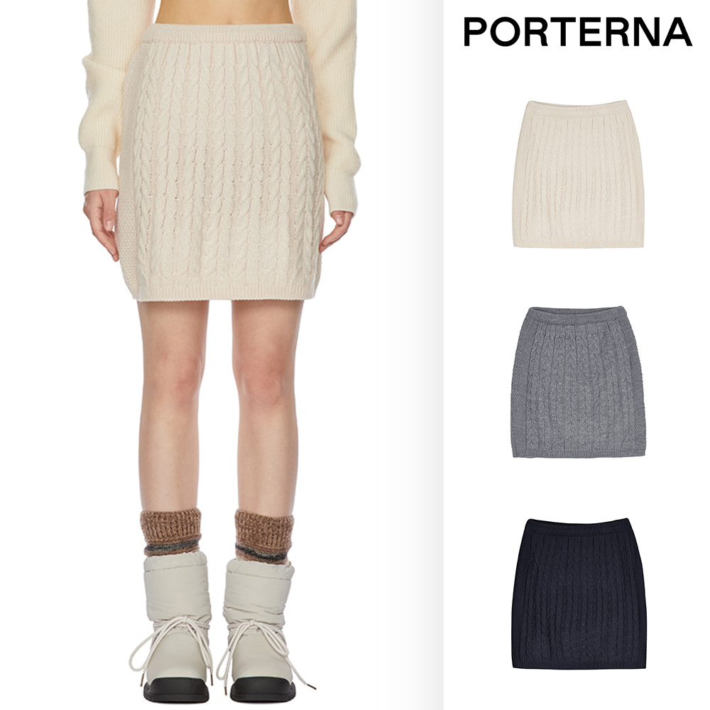 【PORTERNA】Biaen Knit Short Skirt