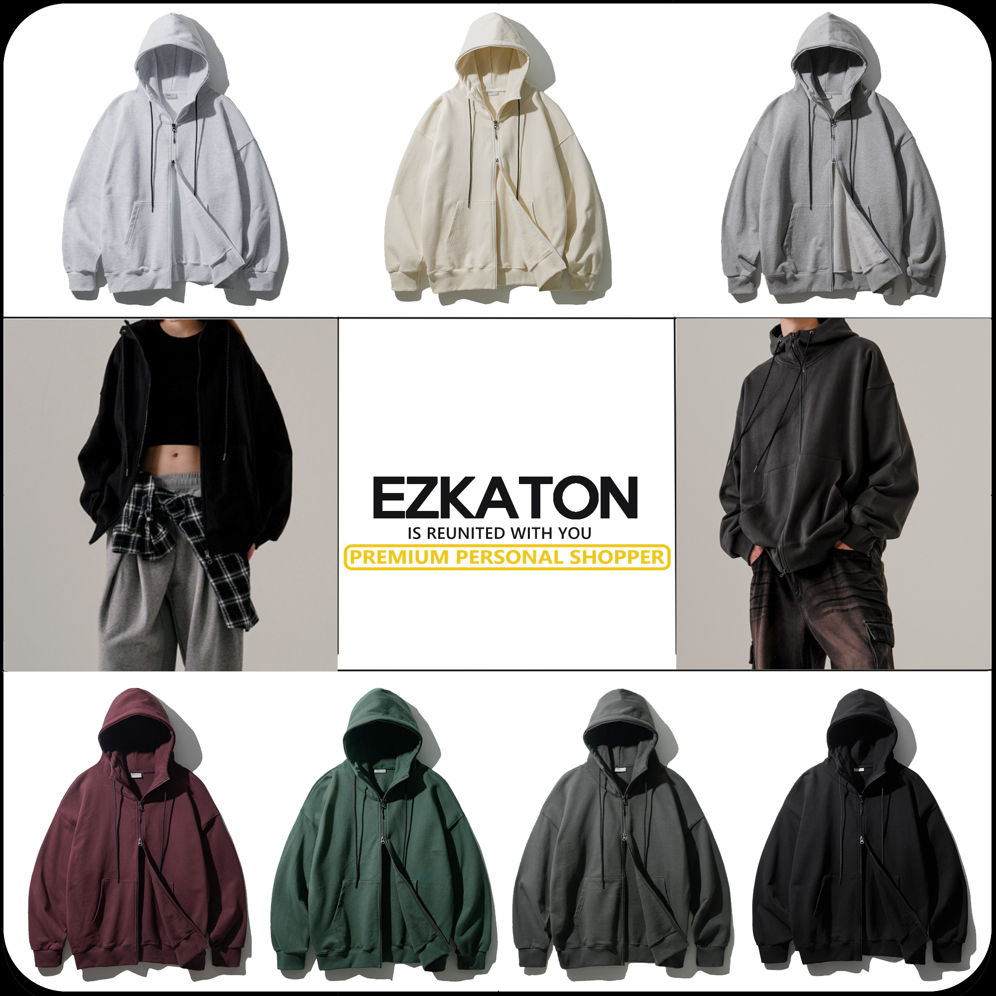 [ EZKATON ]★HEAVY LOOP NECK-UP HOOD ZIP-UP