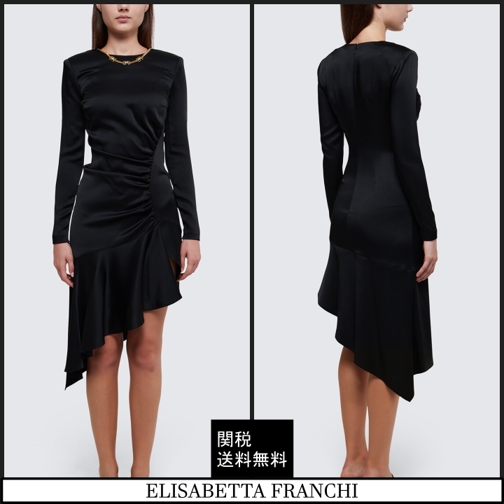 【ELISABETTA FRANCHI】アシンメトリー ドレス