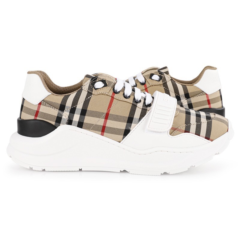 Burberry♦メンズ チェック スエード レザー スニーカー