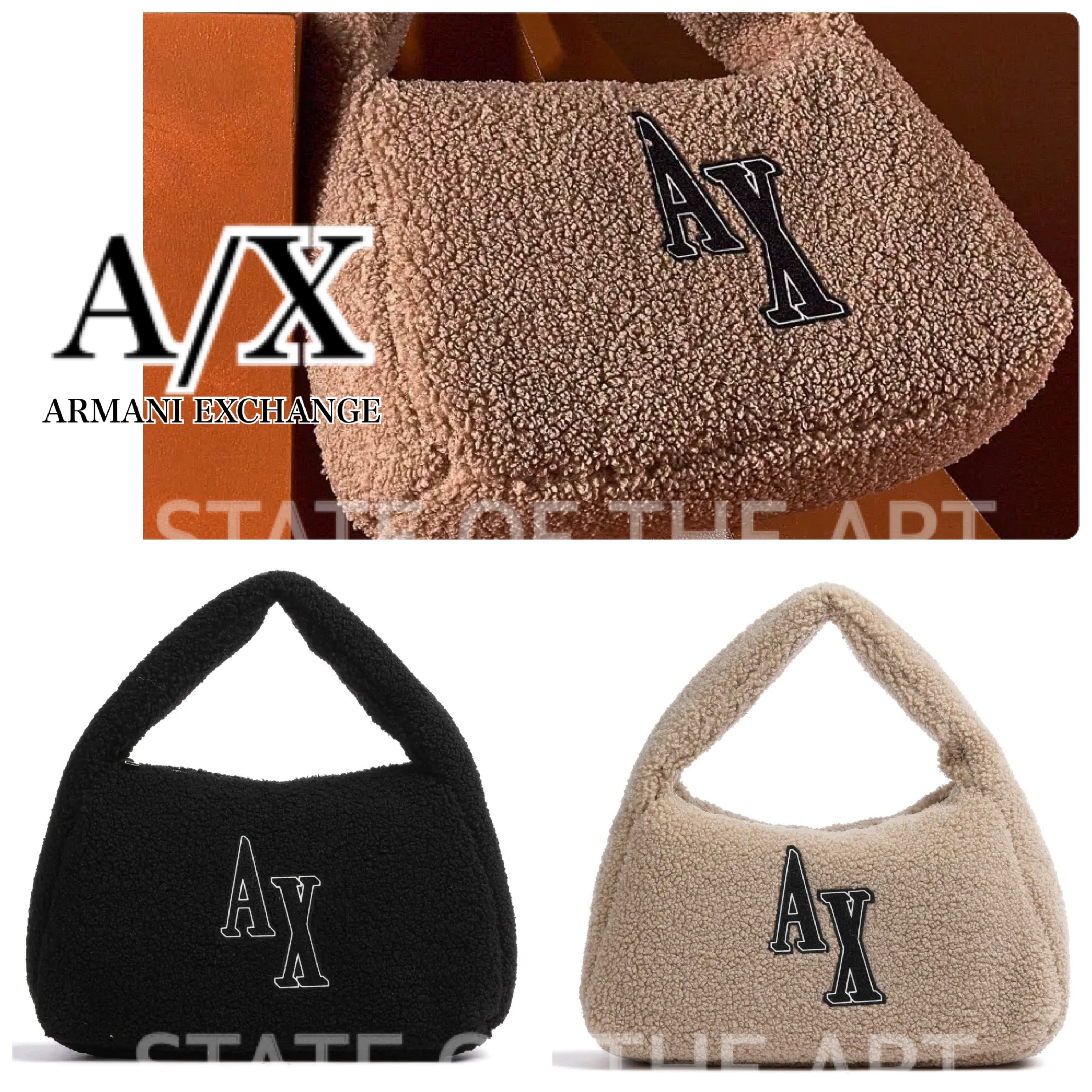 【A/X Armani Exchange】モコモコが可愛い♡AXロゴ バッグ