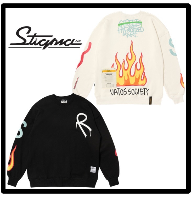 ★関税込★STIGMA★FIRE OVERSIZED CREWNECK★スウェット★