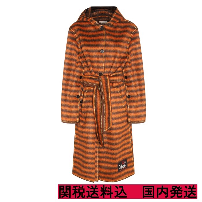 【MARNI】モヘア＆バージンウール ストライプコート
