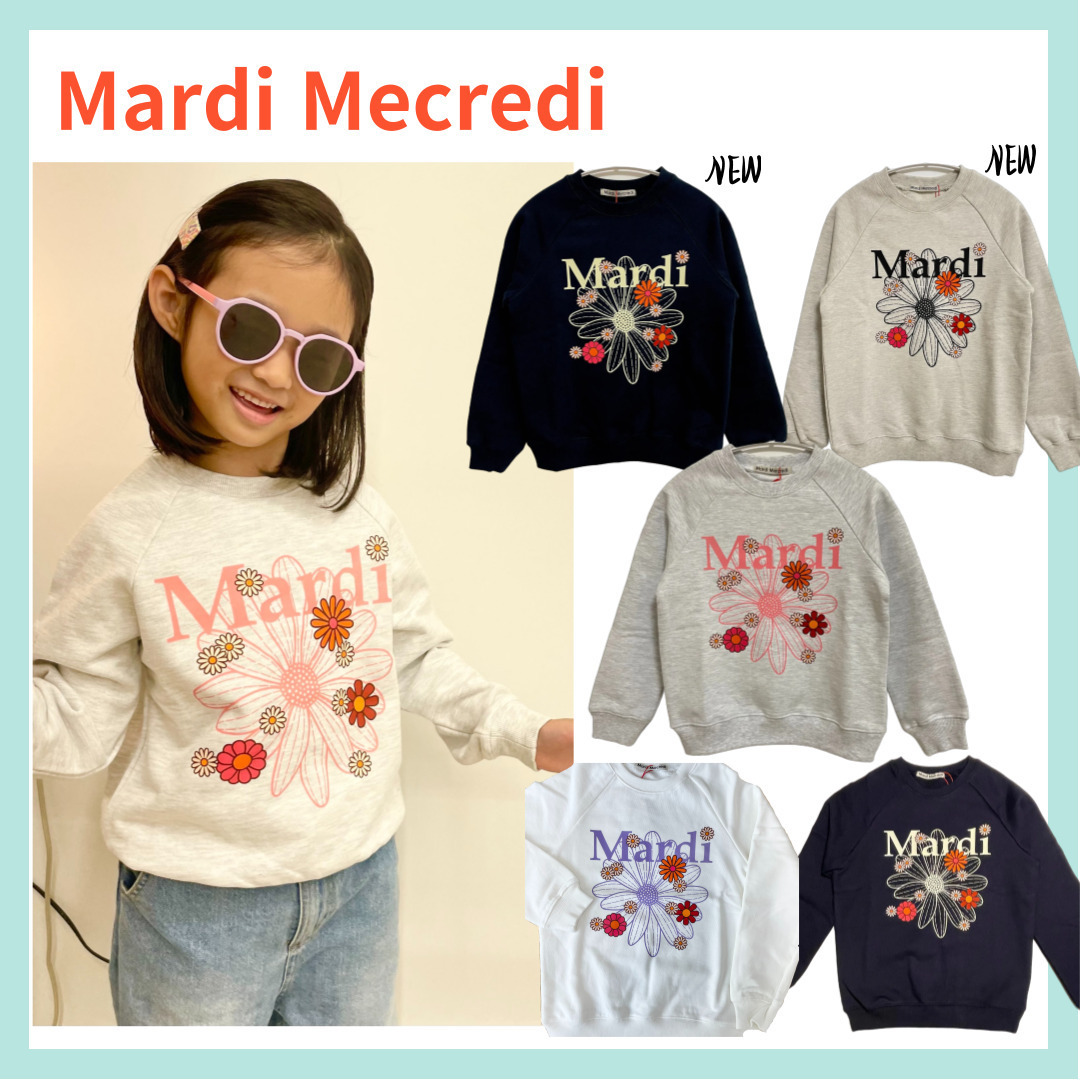 Mardi Mercredi-キッズ マンツーマンTシャツ FLOWER BLOSSOM