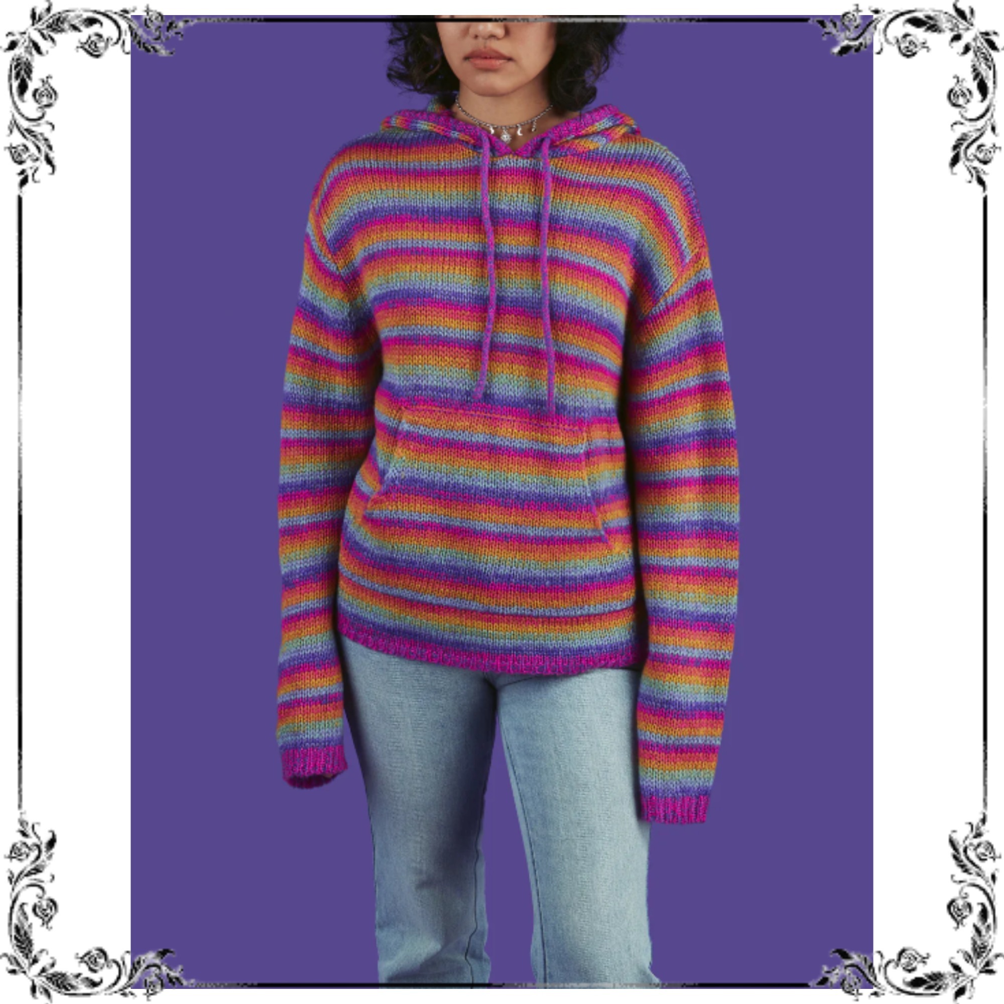 UNIF Clothing SMOOTHIE ニットパーカー レインボー○関送無料○ (UNIF