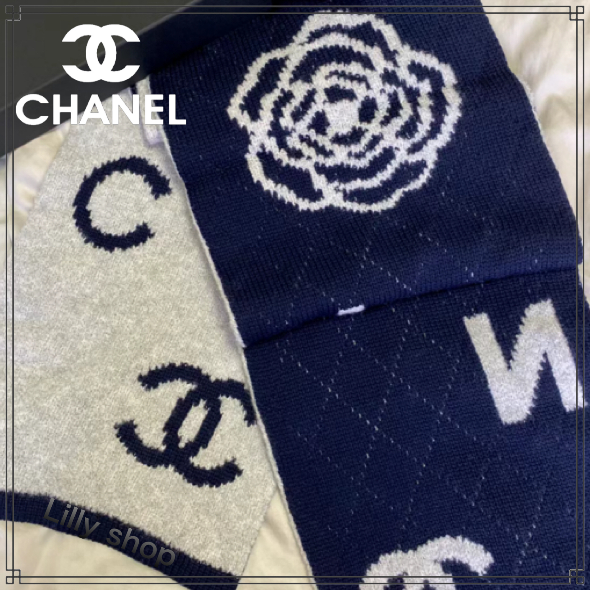《23K♡バイカラーがお洒落》【CHANEL】マフラー