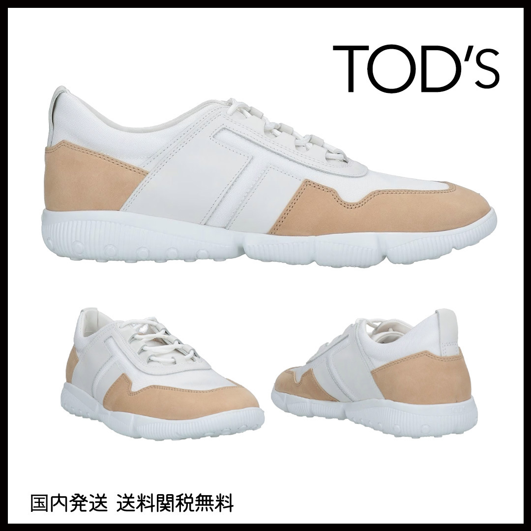 TOD'S メンズ スニーカー ホワイト 白 ベージュ 送料関税無料