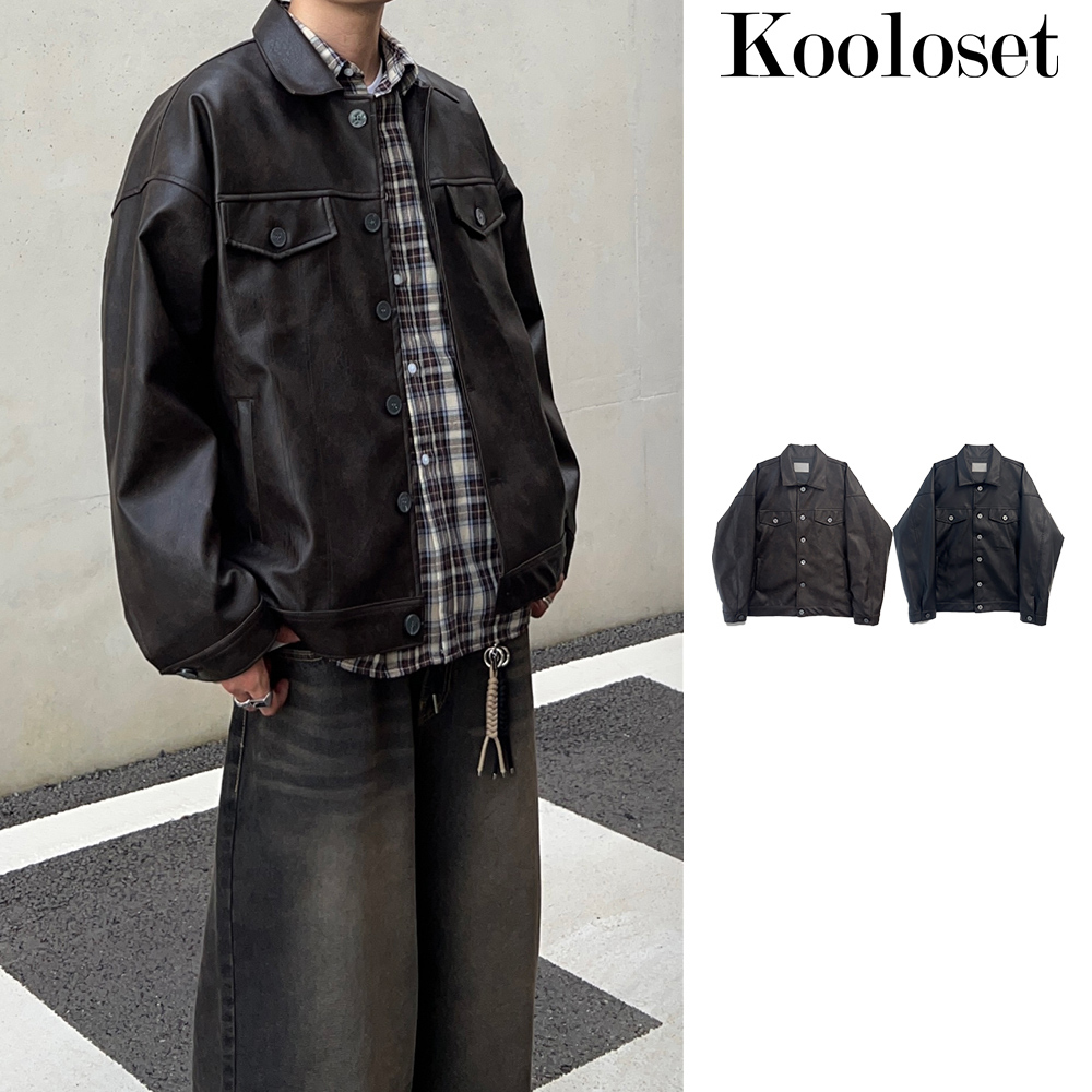 【KOOLOSET】Trucker Leather Jacket