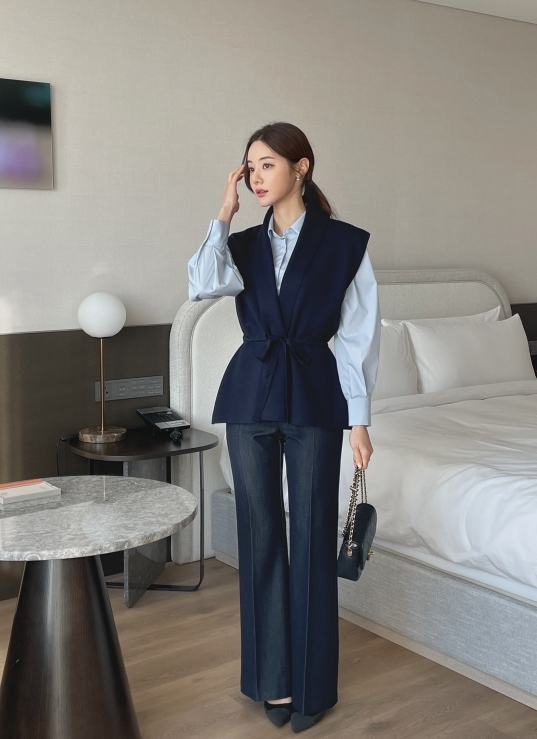 【I AM MARI】Sello bootcut denim slacks pants