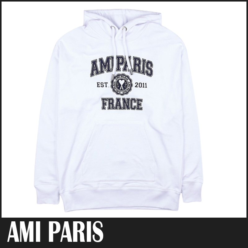 ☆送料関税込☆AMI PARIS 刺繍 ロゴ パーカー 男女兼用☆超人気