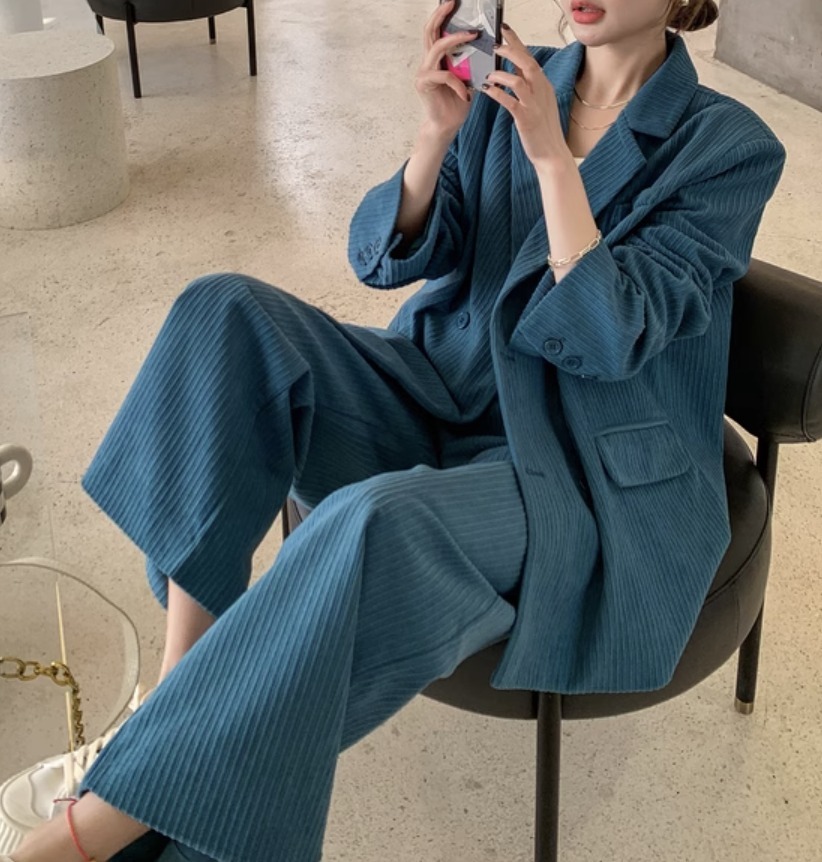 コーデュロイ セットアップ 大人カジュアル 綺麗め パンツスーツ