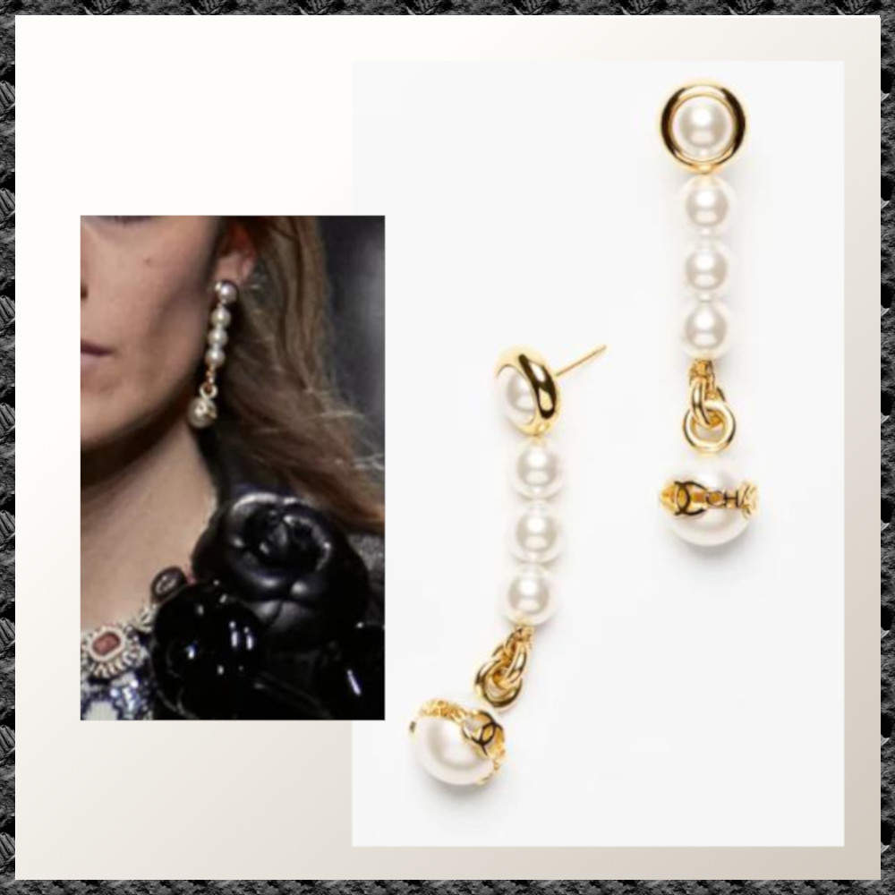 2023/24FW◆送料込【CHANEL】ピアス ダークゴールド&パール