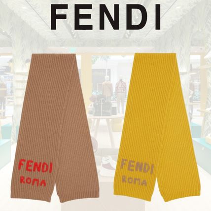 FENDI Knit & Fur Scarf