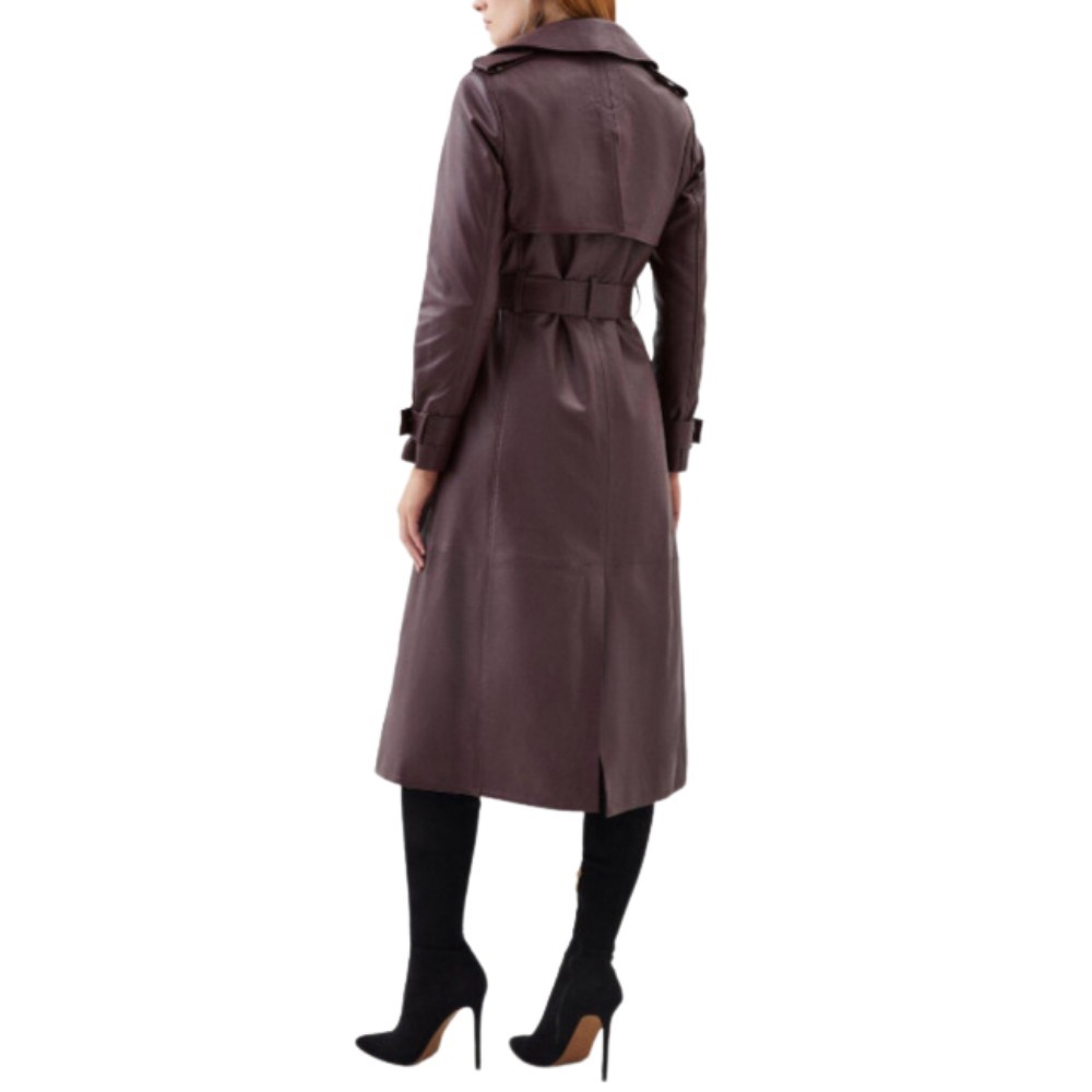 KAREN MILLEN ベルト付き ミディコート シンプル 日本未入荷 KAREN MILLEN レザー トレンチ ベルト付き ミディ コート (Karen