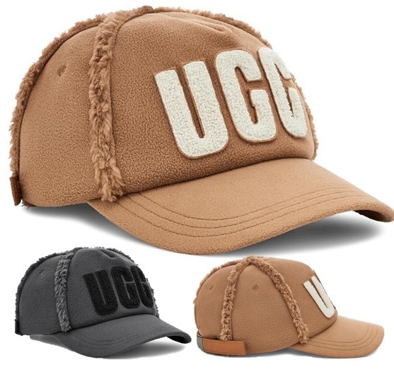 UGG(アグ) ロゴ フリース ベースボール キャップ 関税送料込