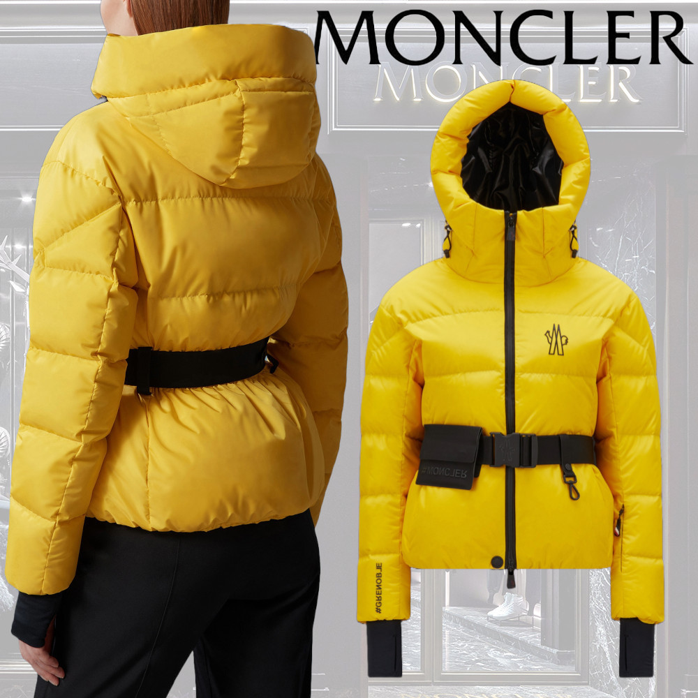 【MONCLER】Bouquetinショートダウンジャケット ロゴ ナイロン
