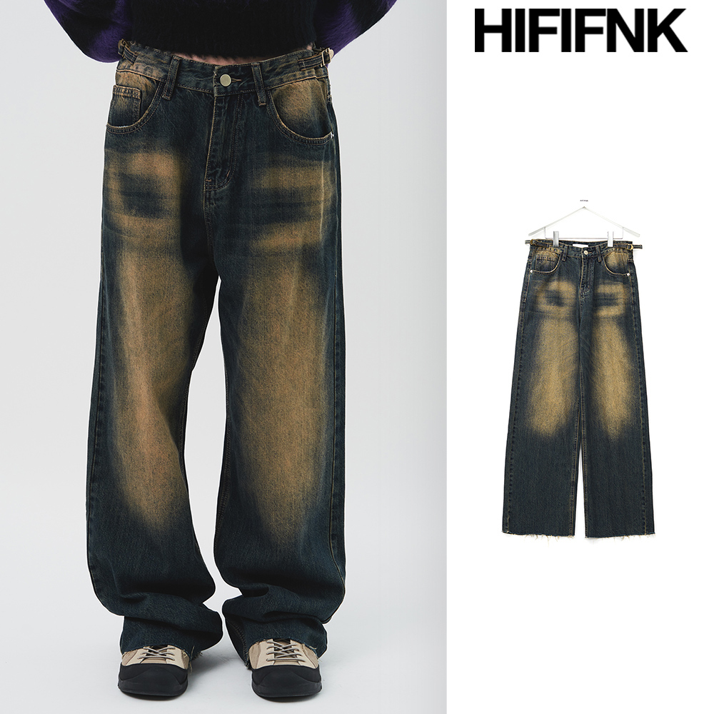 【HI FI FNK】Bearing Washed Wide Denim