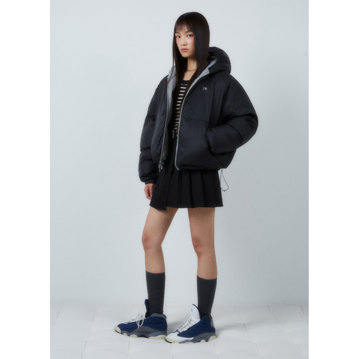 ダウンジャケット・コート [CODEGRAPHY] W WAVE LOGO REVERSIBLE HOOD PADDING CODEGRAPHY] W WAVE LOGO REVERSIBLE HOOD PADDING (codegraphy