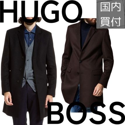 Hugo Boss Chester Wool Cashmere Nylon Blended Fabrics Street Style Plain